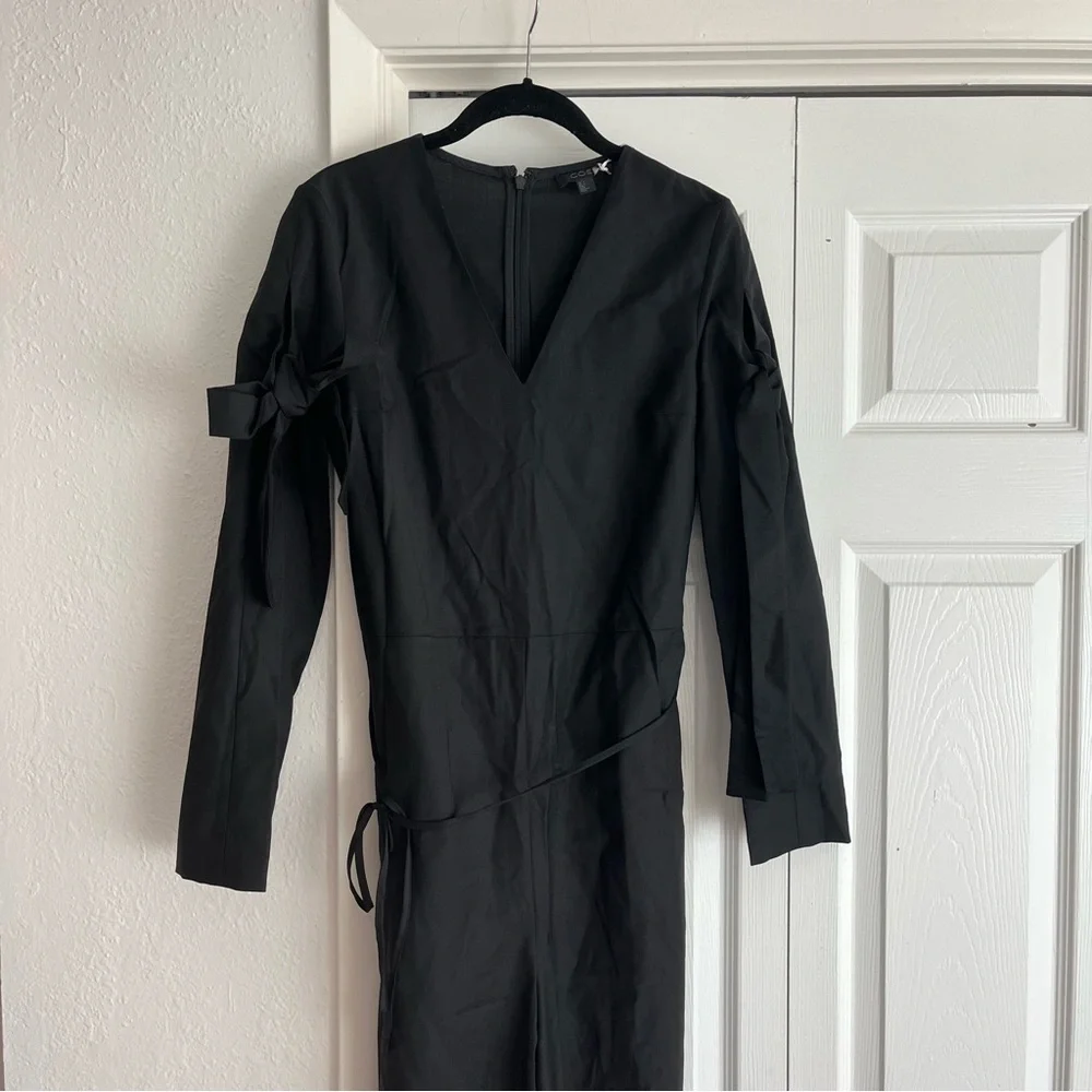 NWT COS Black Long Sleeve Jumpsuit with Sleeve Tie